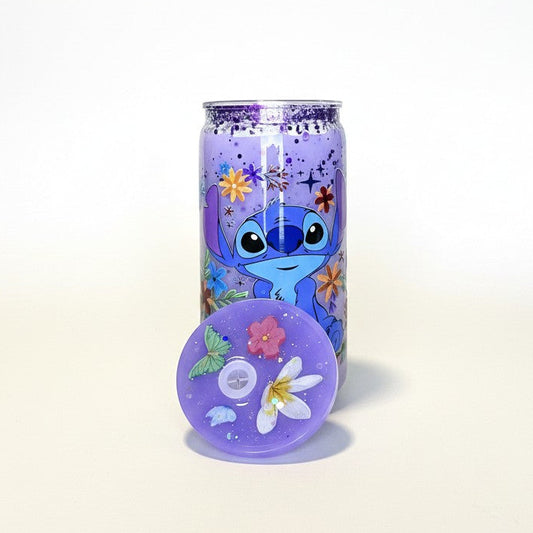Tumbler with cartoon character design on a white background